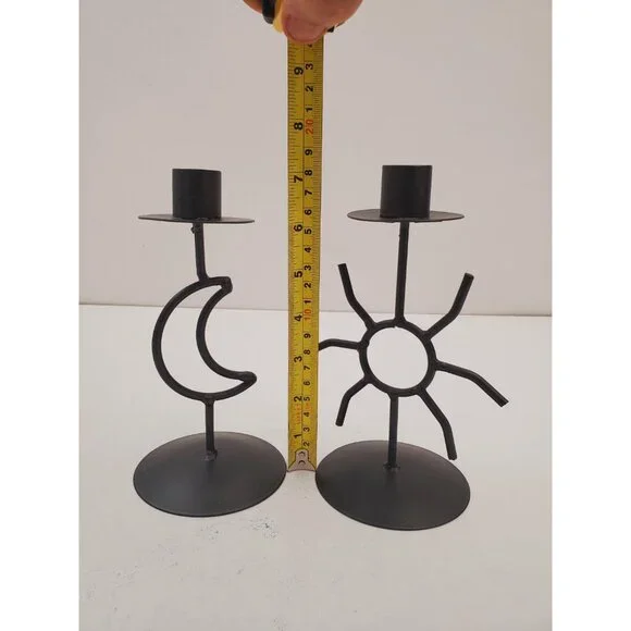 Celestial candlestick Metal star and moon candle holder Vintage altar decor Gift - Picture 8 of 10